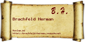 Brachfeld Herman névjegykártya